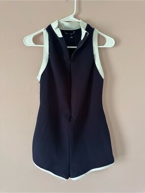 Zara Navy Blue/ White Sleeveless Romper
